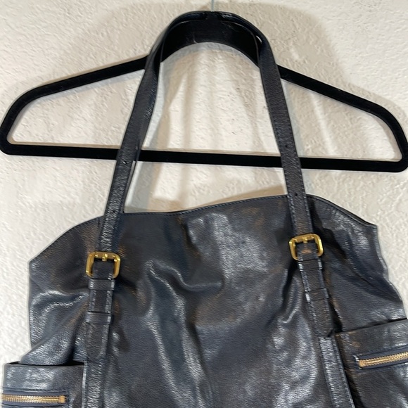 ELLIOTT LUCCA Leather Shoulder Handbag Tote Bag Purse With Gold Tone Hardware - Picture 2 of 16